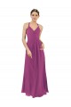V-Neck Long Soft Chiffon Wild Berry Sleeveless Bridesmaid Dress Victoria