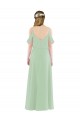 Off the Shoulder Long Soft Chiffon Sage Sleeveless Bridesmaid Dress Victoria