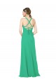 V-Neck Long Soft Chiffon Emerald Green Sleeveless Bridesmaid Dress Victoria