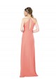 Halter Neck Long Soft Chiffon Desert Rose Sleeveless Bridesmaid Dress Victoria
