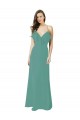 V-Neck Long Soft Chiffon Icelandic Silver Sleeveless Bridesmaid Gown Victoria