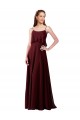 Spaghetti Straps Long Chiffon Burgundy Gold Sleeveless Bridesmaid Gowns Victoria