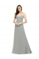 Sweetheart Long Chiffon Silver Sleeveless Bridesmaid Dress Victoria