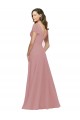 V-Neck Long Chiffon Dusty Pink Flutter Sleeves Bridesmaid Dress / Evening Dress Victoria