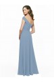 Off the Shoulder Long Chiffon Dusty Blue Sleeveless Bridesmaid Dress / Evening Gowns Victoria