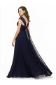 Sweetheart Long Chiffon Dark Navy Sleeveless Bridesmaid Gowns Victoria
