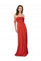 Strapless Long Soft Chiffon Red Sleeveless Bridesmaid Dress Victoria