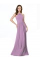 Halter Neck Long Soft Chiffon Dark Lavender Sleeveless Bridesmaid Dress Victoria