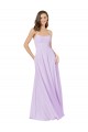 Square Neck Long Soft Chiffon Lilac Sleeveless Bridesmaid Gown Victoria
