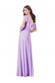 V-Neck Long Soft Chiffon Lilac Cap Sleeves Bridesmaid Dress / Formal Dress Victoria