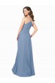 V-Neck Long Chiffon Dusty Blue Sleeveless Bridesmaid Dress / Evening Dress Victoria