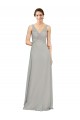 Sweetheart Long Soft Chiffon Silver Sleeveless Bridesmaid Dress Victoria