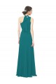 One Shoulder Long Soft Chiffon Hunter Sleeveless Bridesmaid Dress Victoria