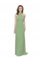 High Neck Long Soft Chiffon Seagrass Sleeveless Formal Dress / Bridesmaid Dress Victoria