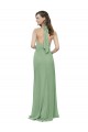 High Neck Long Soft Chiffon Seagrass Sleeveless Formal Dress / Bridesmaid Dress Victoria