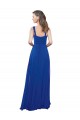 Square Neck Long Soft Chiffon Royal Blue Sleeveless Bridesmaid Dress Victoria
