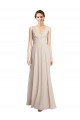 V-Neck Long Soft Chiffon Cream Pink Sleeveless Formal Dress / Bridesmaid Dress Victoria