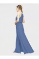 Halter Neck Long Floor Length Chiffon Dark Navy Sleeveless Formal Dress / Bridesmaid Dress Victoria