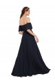 Off the Shoulder Long Soft Chiffon Dark Navy A-Line Sleeveless Prom Dress / Bridesmaid Dress Victoria