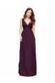 V-Neck Long Chiffon Grape Sleeveless Evening Gowns / Bridesmaid Dresses Victoria