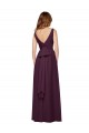 V-Neck Long Chiffon Grape Sleeveless Evening Gowns / Bridesmaid Dresses Victoria