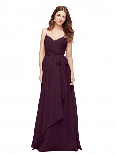 V-Neck Long Soft Chiffon Grape Sleeveless Bridesmaid Dress / Formal Dress Victoria