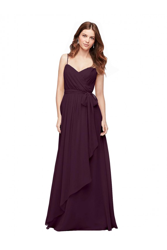 V-Neck Long Soft Chiffon Grape Sleeveless Bridesmaid Dress / Formal Dress Victoria