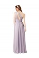 One Shoulder Long Floor Length Chiffon Grape Sleeveless Bridesmaid Dress Victoria