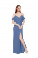 Sweetheart Long Soft Chiffon Windsor Blue Sleeveless Bridesmaid Dress Victoria