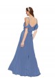 Sweetheart Long Soft Chiffon Windsor Blue Sleeveless Bridesmaid Dress Victoria
