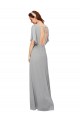 V-Neck Long Chiffon Royal Blue Flutter Sleeves Bridesmaid Dress / Evening Gowns Victoria