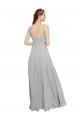 Square Neck Long Chiffon Dark Navy Sleeveless Bridesmaid Dress / Evening Dress Victoria
