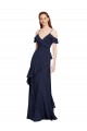 V-Neck Long Chiffon Dark Navy Sleeveless Formal Dresses / Bridesmaid Dresses Victoria