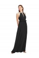 Halter Neck Long Soft Chiffon Black Sleeveless Bridesmaid Dress Victoria