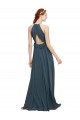 Halter Neck Long Soft Chiffon Black Sleeveless Bridesmaid Dress Victoria