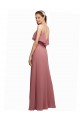 Scoop Neck Long Floor Length Chiffon Dark Navy Sleeveless Bridesmaid Dress Victoria
