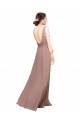 V-Neck Long Floor Length Chiffon Royal Blue Sleeveless Bridesmaid Dress Victoria