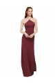 Halter Neck Long Soft Chiffon Burgundy Sleeveless Formal Dress / Bridesmaid Dress Victoria