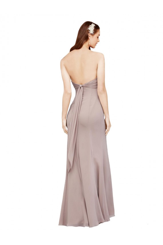 Off the Shoulder Long Soft Chiffon Black Sleeveless Prom Dress / Bridesmaid Dress Victoria