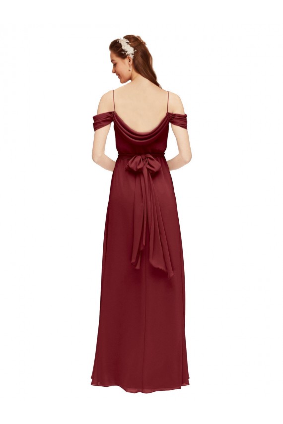 Sweetheart Long Soft Chiffon Burgundy Sleeveless Formal Dress / Bridesmaid Dress Victoria
