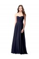 Strapless Long Soft Chiffon Dark Navy Sleeveless Evening Dress / Bridesmaid Dress Victoria