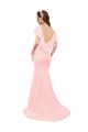 V-Neck Long Soft Chiffon Pink Flutter Sleeves Bridesmaid Dress Victoria