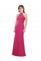 High Neck Long Soft Chiffon Ruby Sleeveless Bridesmaid Dress Victoria
