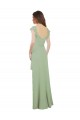 Sweetheart Long Soft Chiffon Smoke Green Cap Sleeves Bridesmaid Dress / Formal Dress Victoria