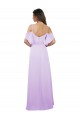 Sweetheart Long Soft Chiffon Lilac Cold Shoulder Formal Dress / Bridesmaid Dress Victoria