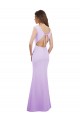 Round Neck Long Soft Chiffon Lilac Cap Sleeves Bridesmaid Dress Victoria