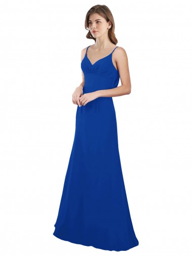 Sweetheart Long Soft Chiffon Royal Blue Sleeveless Evening Dress / Bridesmaid Dress Victoria