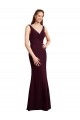 V-Neck Long Soft Chiffon Burgundy Gold Sleeveless Bridesmaid Dress Victoria