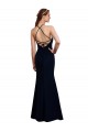 Halter Neck Long Soft Chiffon Dark Navy Sleeveless Bridesmaid Dress Victoria