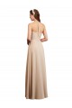 Halter Neck Long Soft Chiffon Champagne Sleeveless Bridesmaid Dress Victoria